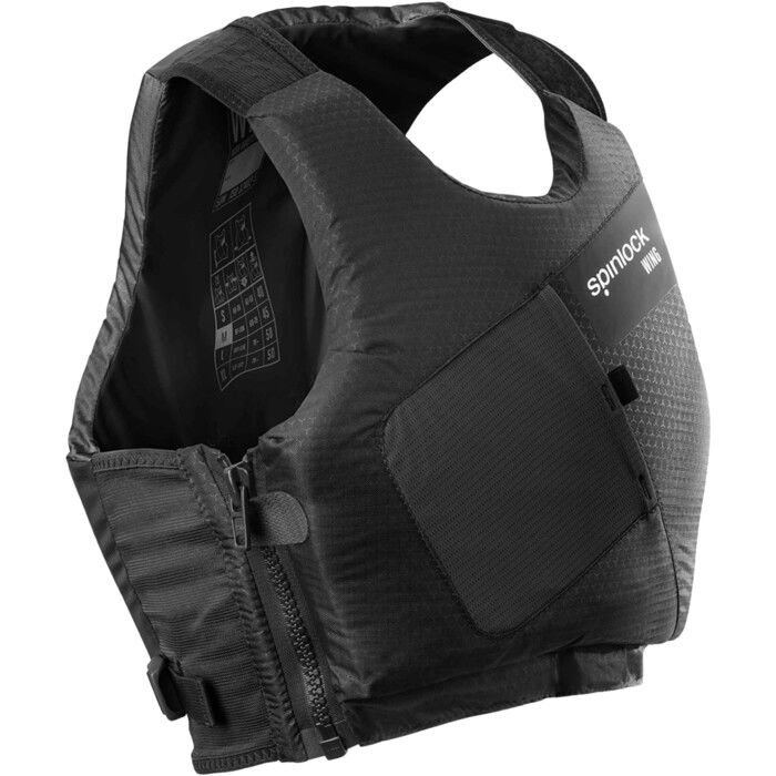 2024 Spinlock Wing Side Zip 50N Buoyancy Aid DWBASB - Black